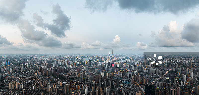 上海浦西浦东全景图片素材