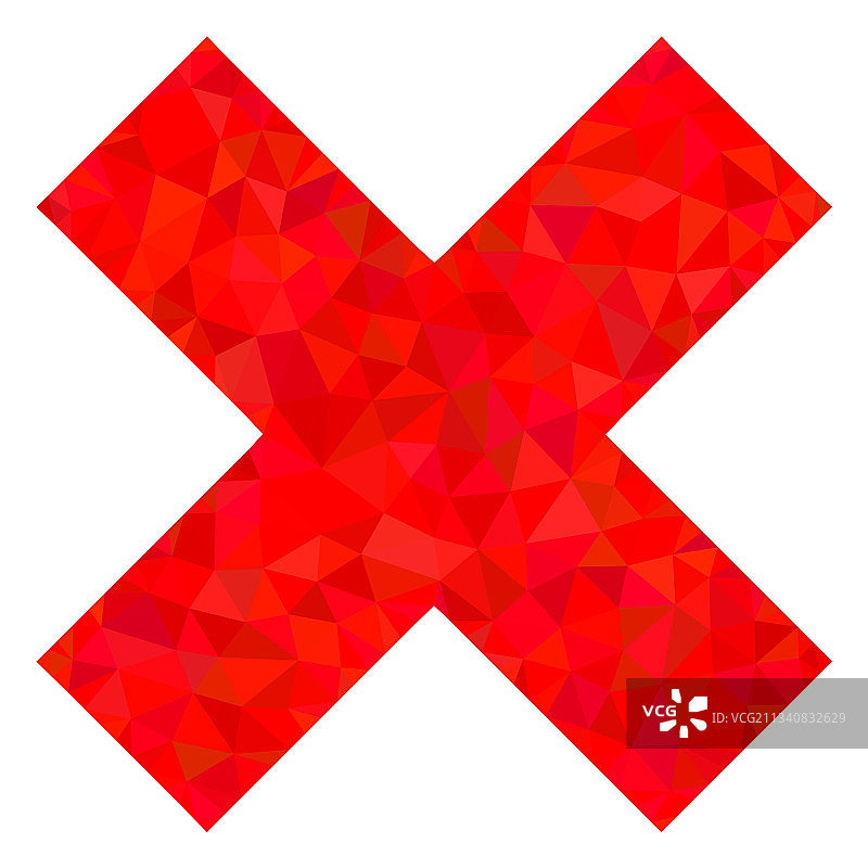 x-十字多边形低多边形平面图标图片素材