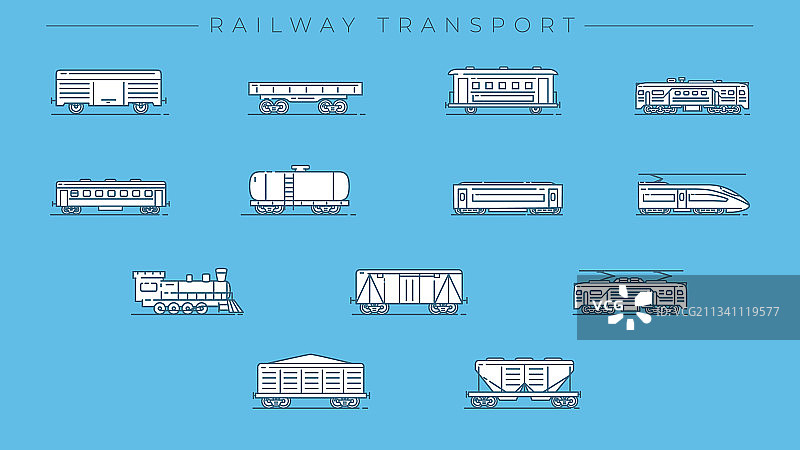 铁路运输概念线风格图标图片素材
