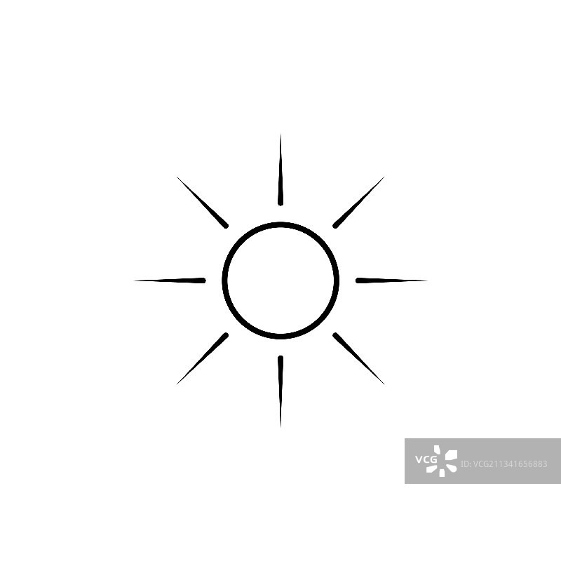 太阳夏天轮廓图标线夏天和图片素材