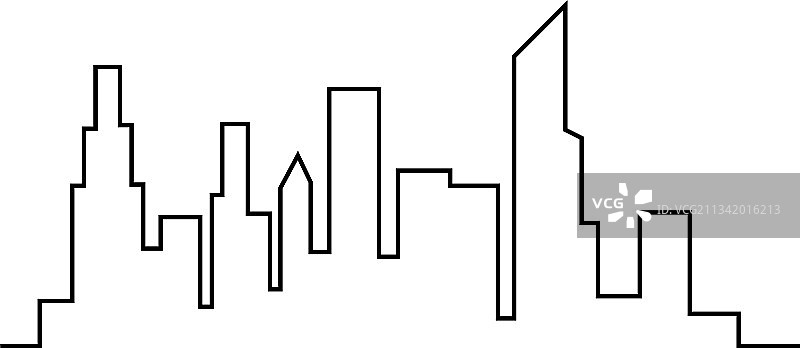 现代城市天际线城市轮廓平图片素材