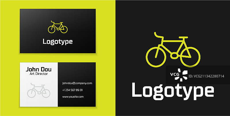 标识线自行车图标孤立在黑色图片素材