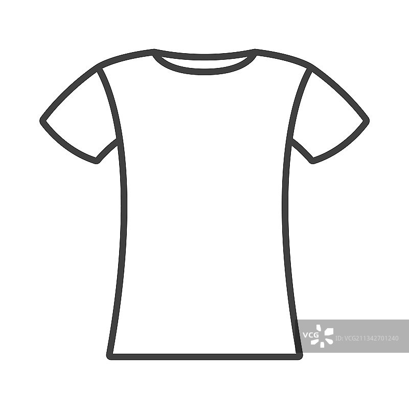 t恤上的线性图标用简单的线条画了一个图片素材