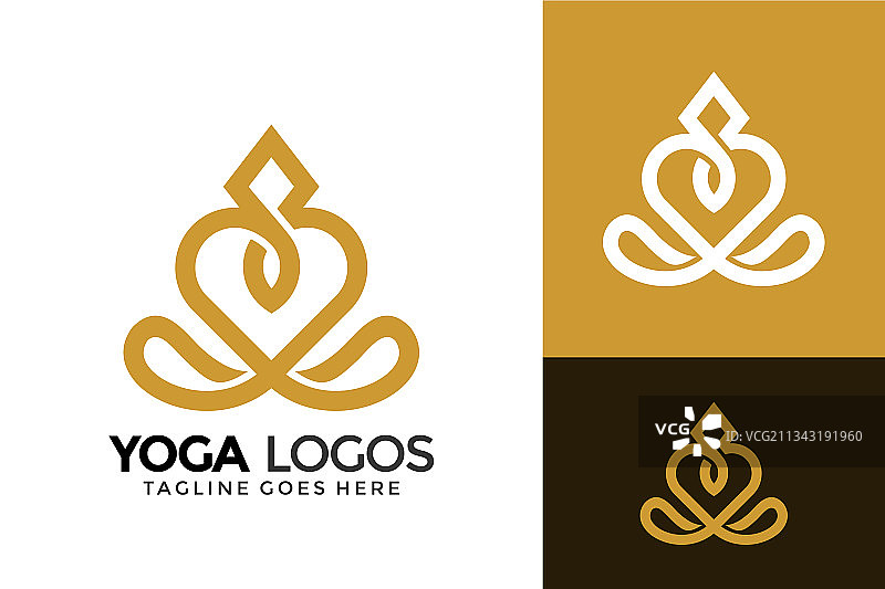 瑜伽线艺术标志设计品牌标识图片素材