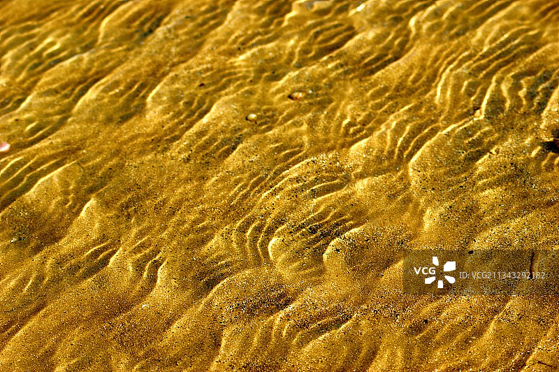 全帧拍摄的波纹水，Greatstone Beach，英国，英国图片素材