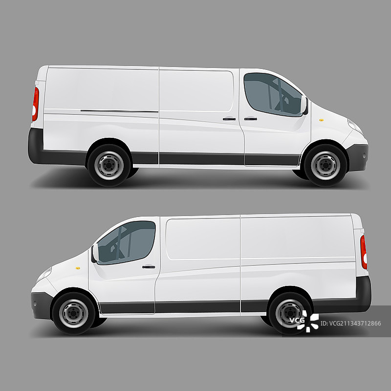 白色商业货物小型货车模板图片素材