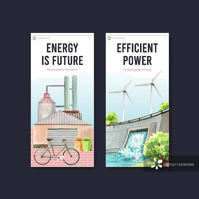 绿色能源的Instagram模板图片素材