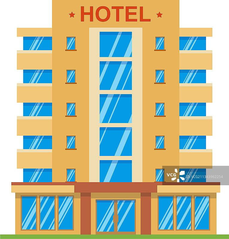 酒店建筑图标卡通图片素材