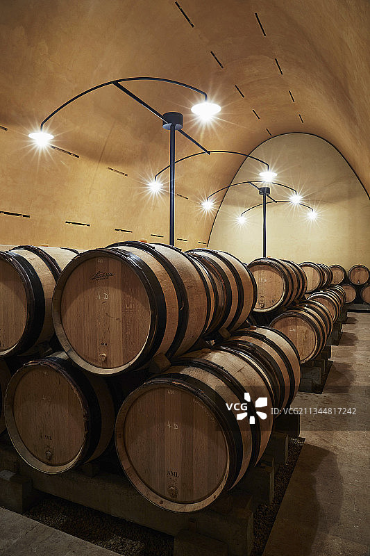 巴里克酒窖，法国勃艮第勒弗莱夫酒庄图片素材