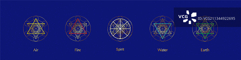 四元素图标和神韵符号图片素材