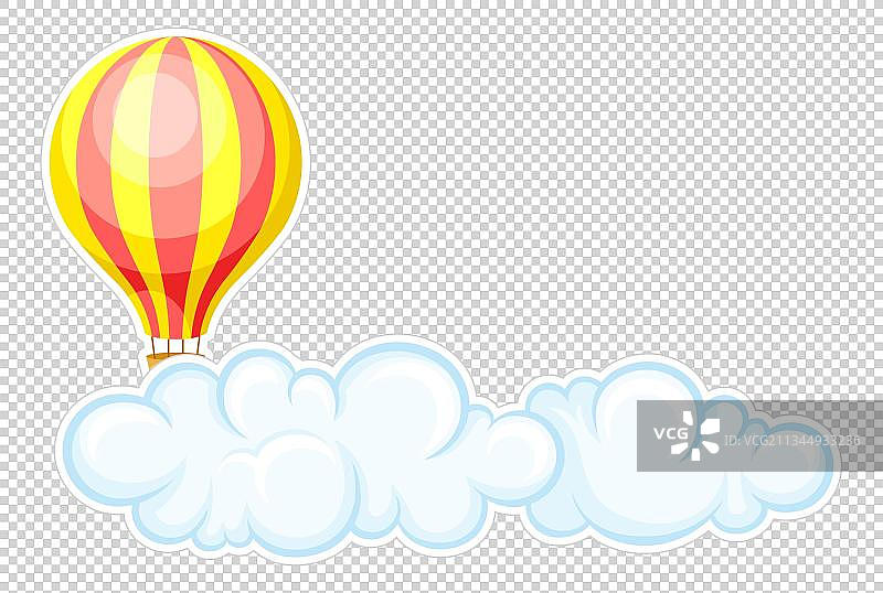 热气球和云朵图片素材