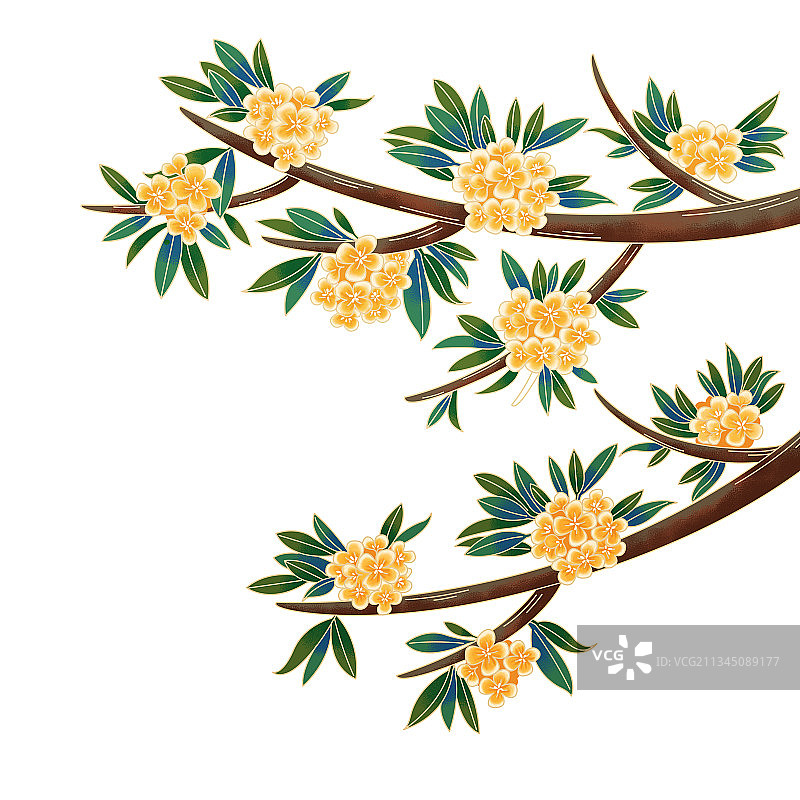中秋节桂花树插画元素图片素材