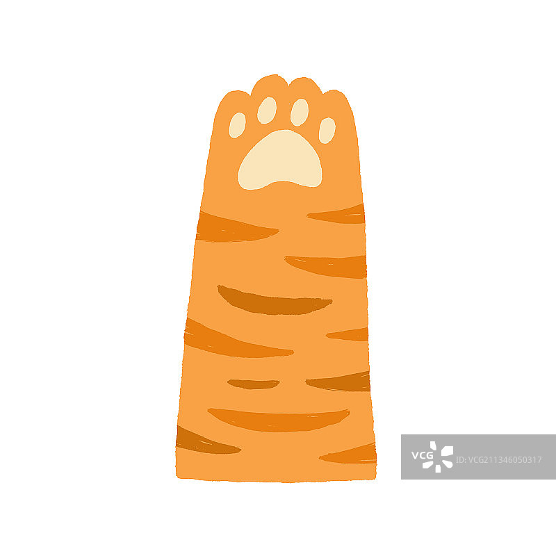 可爱的虎斑姜猫爪与软垫有趣图片素材