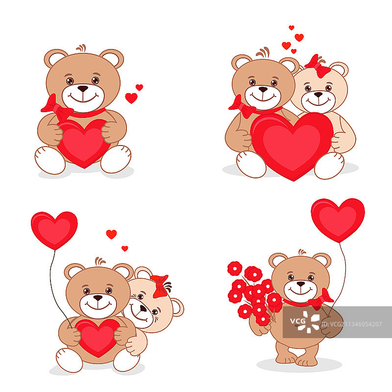 泰迪熊的爱情集图片素材