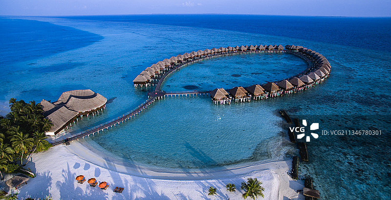 航拍世界著名旅游胜地印度洋岛国马尔代夫图片素材