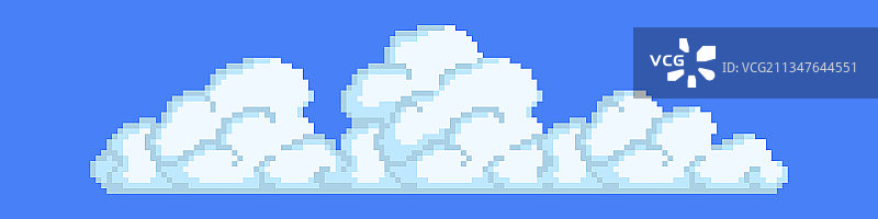 大像素云长白色像素云图片素材