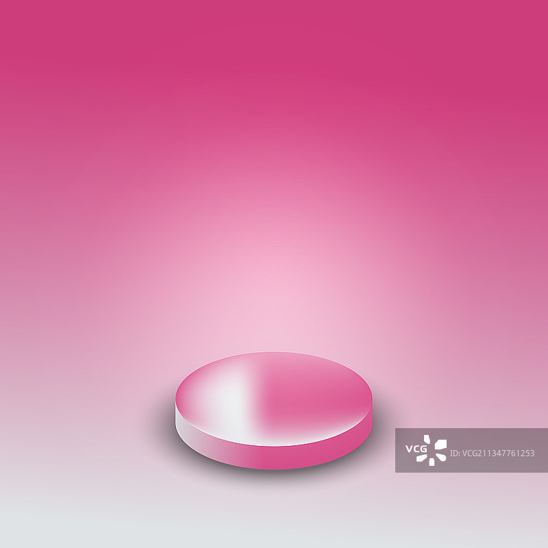 粉红色的圆形讲台上有倒影图片素材