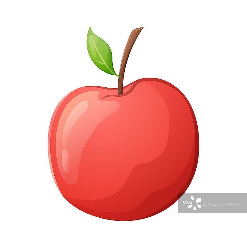 简单孤立的卡通形象红苹果图片素材