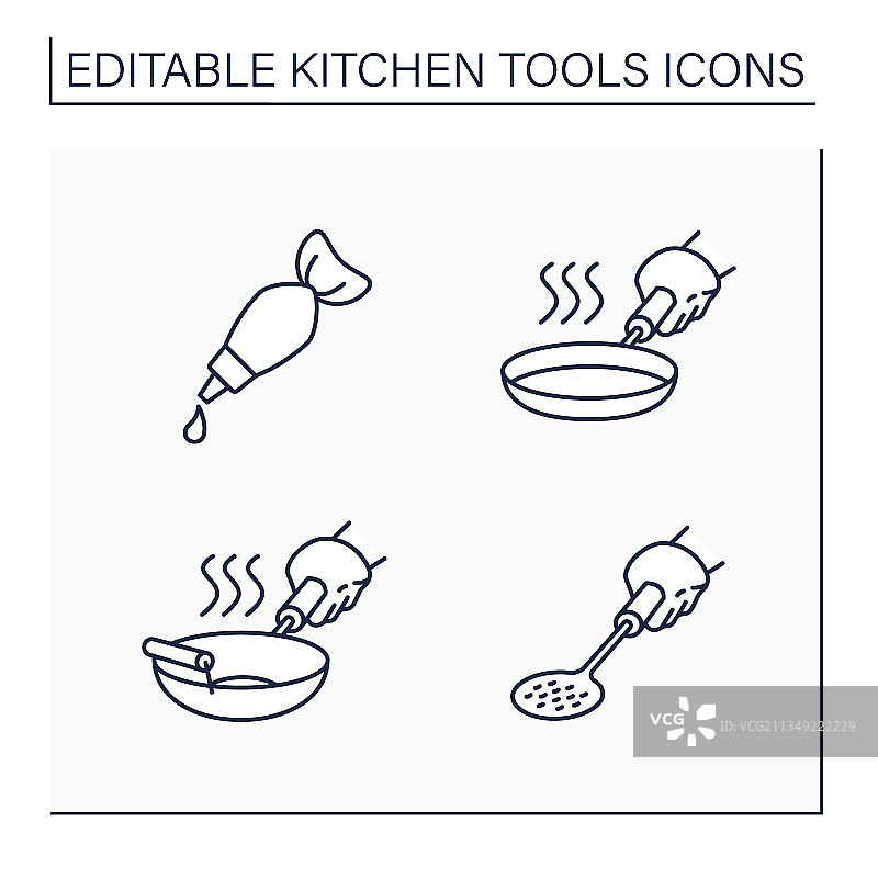厨房工具线图标设置图片素材