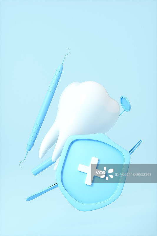 3D渲染的牙齿模型图片素材