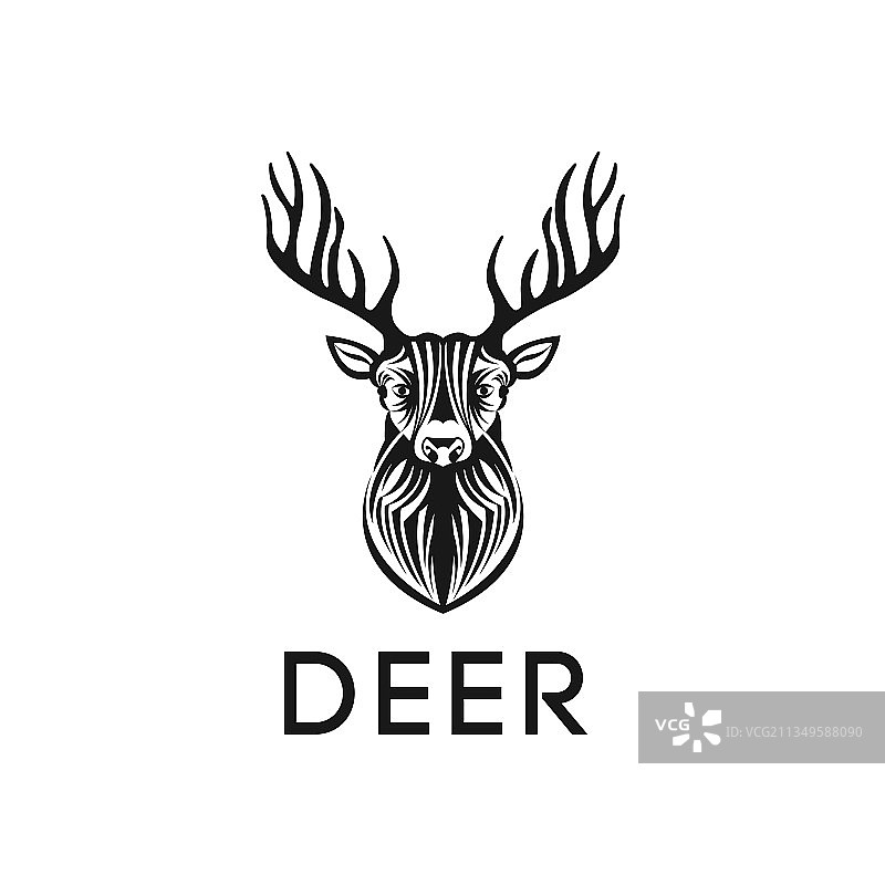 鹿动物标志设计模板图片素材