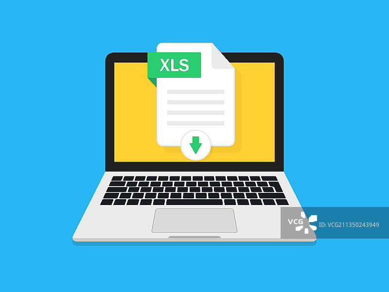 Excel文件下载XLS表格下载笔记本电脑图片素材
