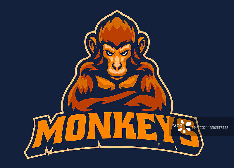 猴子吉祥物电子竞技标志图片素材