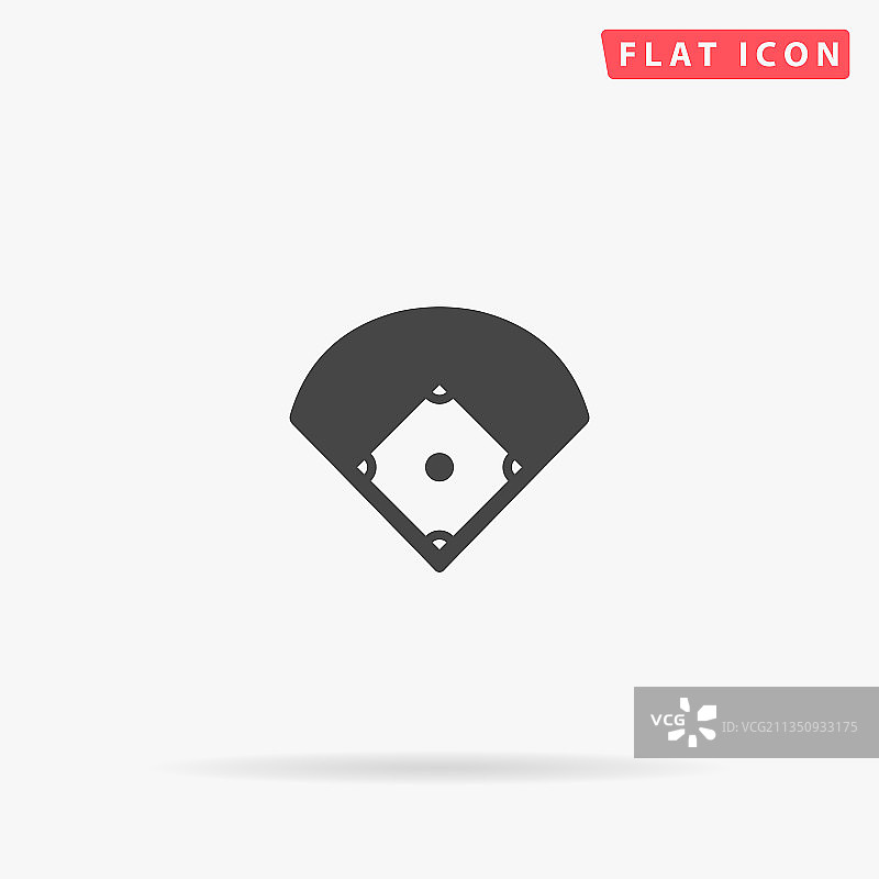 棒球场平面图标手绘风格设计图片素材