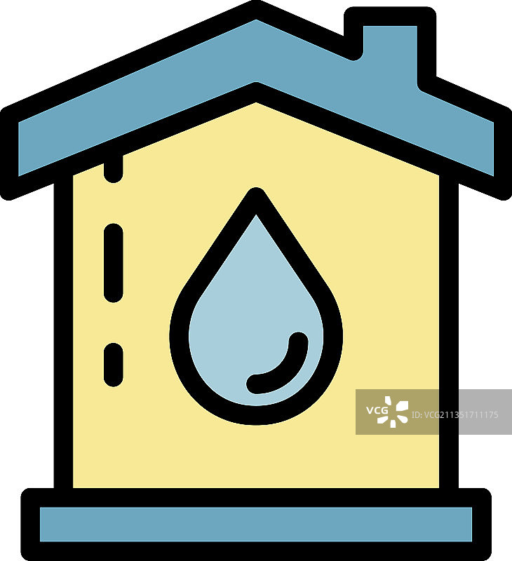 家用水系统图标颜色轮廓图片素材