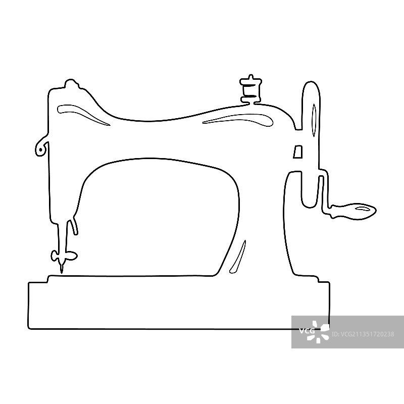 缝纫机轮廓标志或图标图片素材