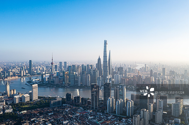 上海陆家嘴CBD城市天际线风光图片素材
