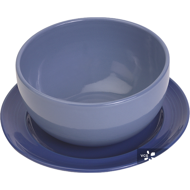 蓝色的碗和碟子图片素材