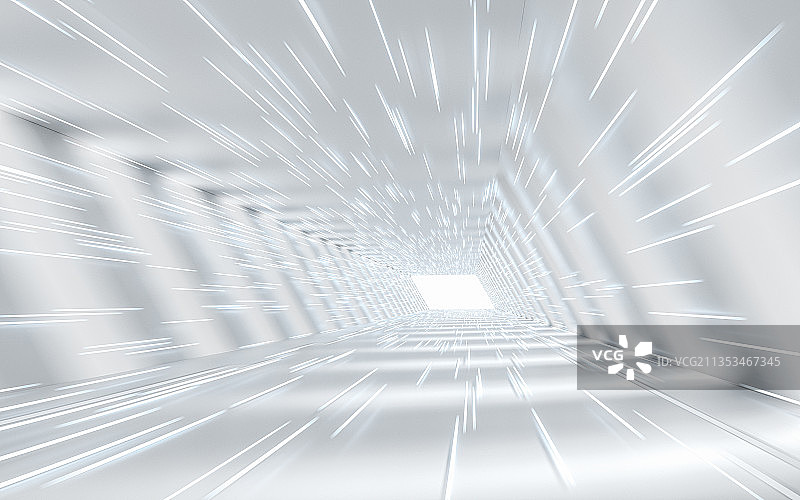 白色建筑隧道 3D渲染图片素材