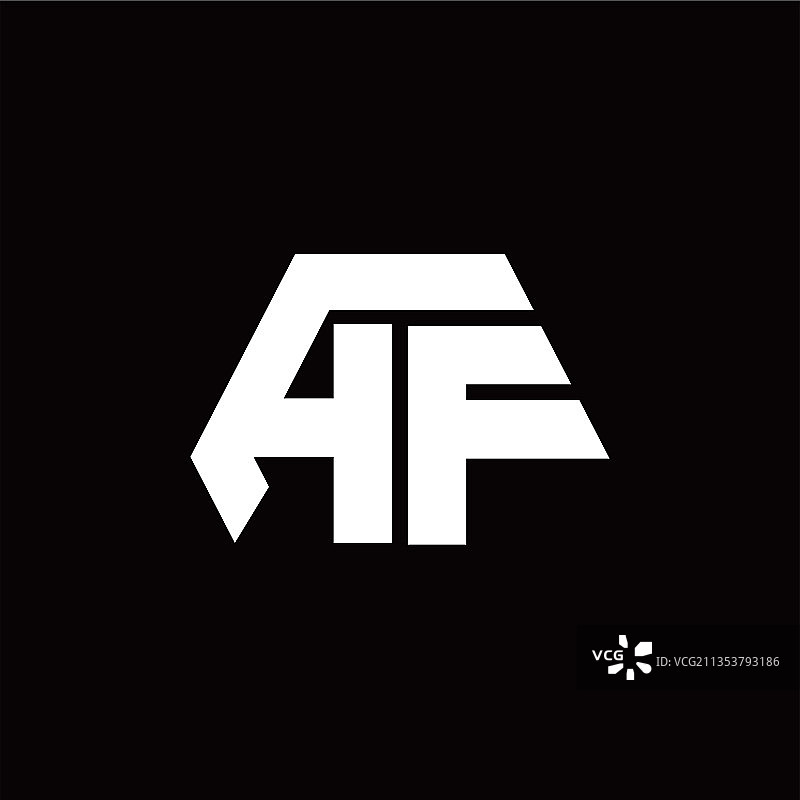 Af标志字母组合与八角形风格设计图片素材