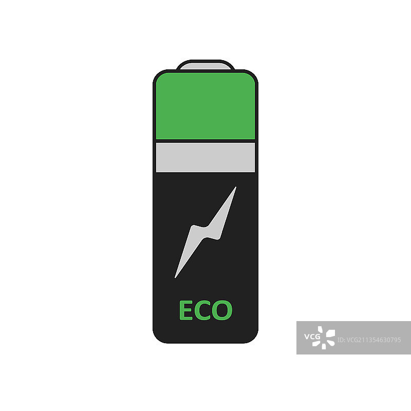 电池图形生态能源简单的图标在平坦图片素材