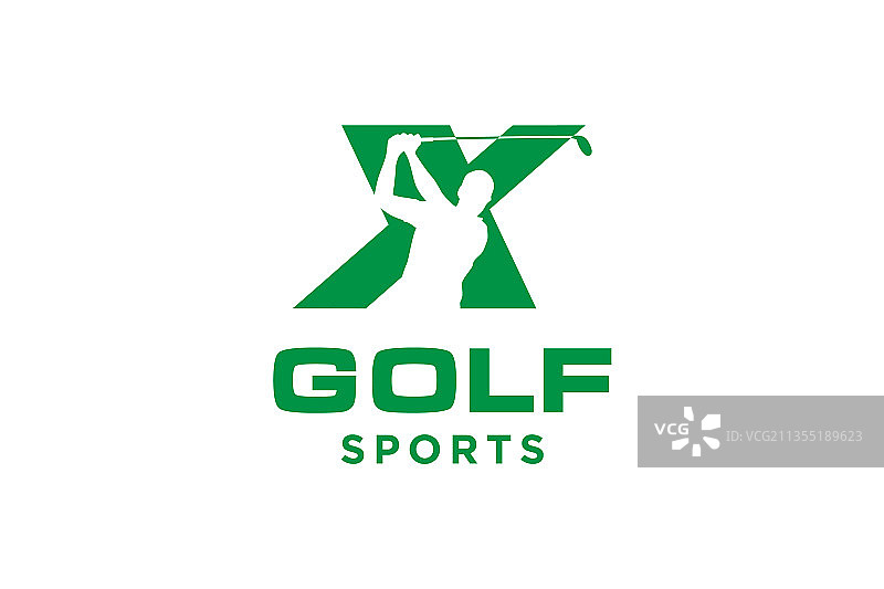 字母图标标志x为高尔夫标志设计图片素材
