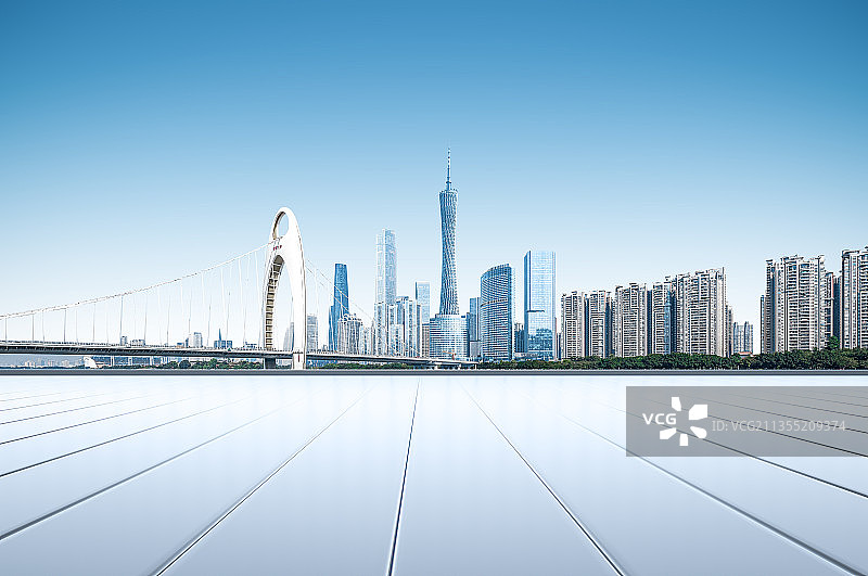 广州城市建筑地板广场背景图片素材