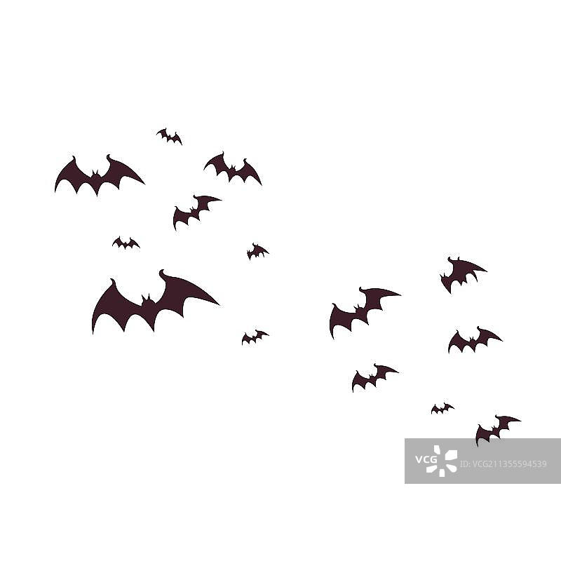 万圣节蝙蝠剪影恐怖氛围图片素材