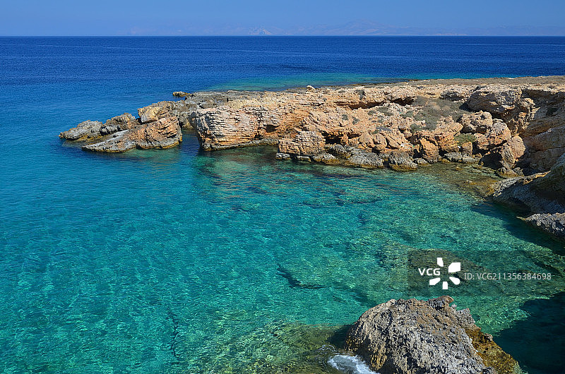 希腊，Koufonissia，湛蓝的天空下的海景图片素材
