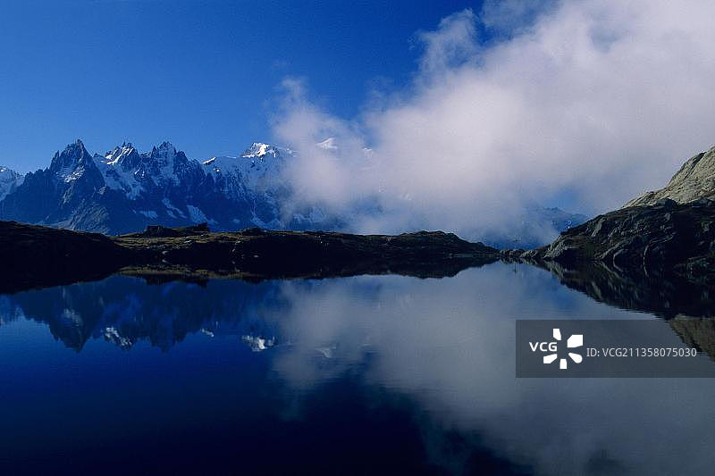 Lac cheserys, Mont Blanc Massif, Chamonix, Haute Savoie，法国欧洲图片素材