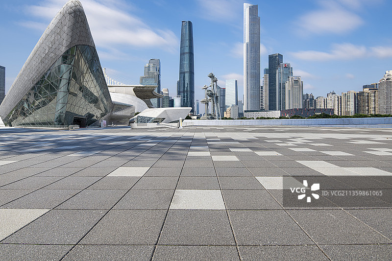 广州现代城市建筑广场地面图片素材