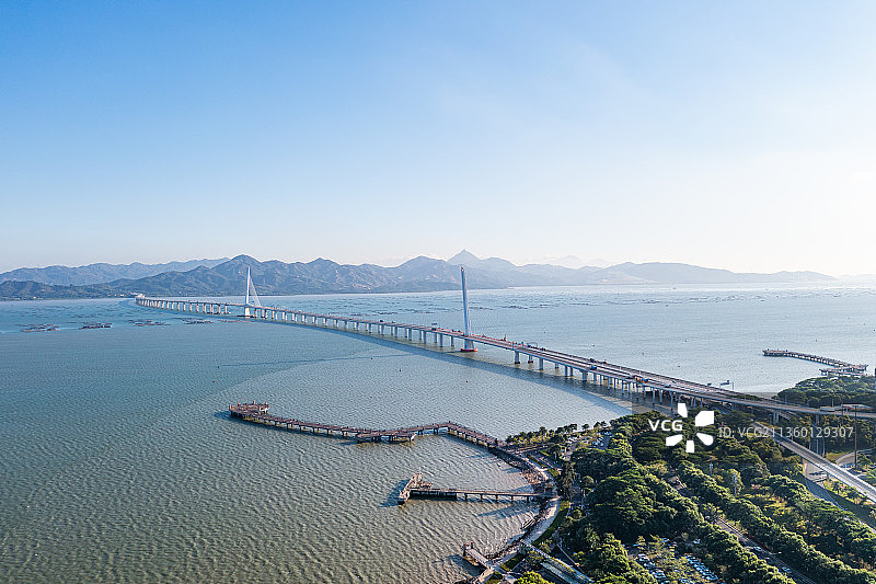 深圳湾公路大桥航拍图片素材