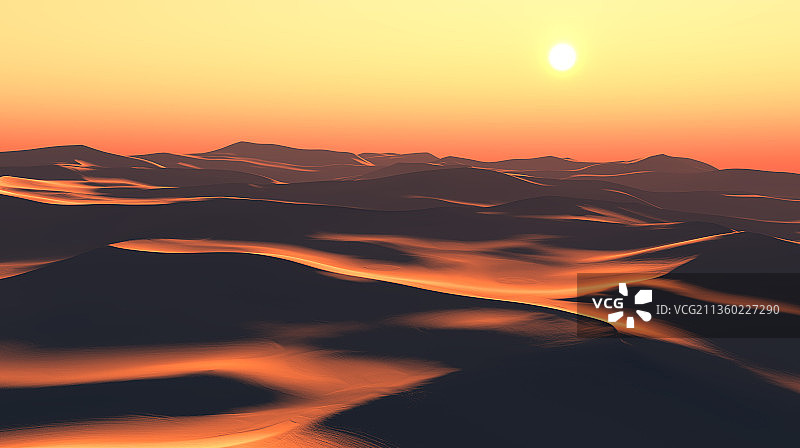 沙漠夕阳图片素材