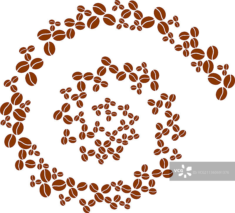 咖啡豆图标螺旋流马赛克图片素材