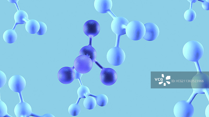 白色分子模型三维渲染图片素材