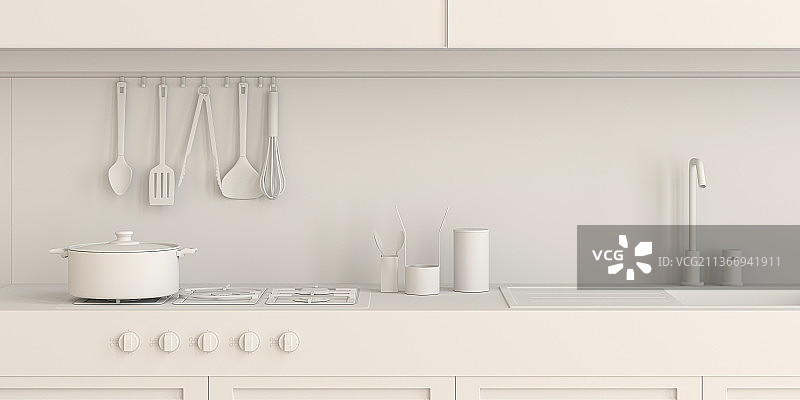 3D现代厨房图片素材