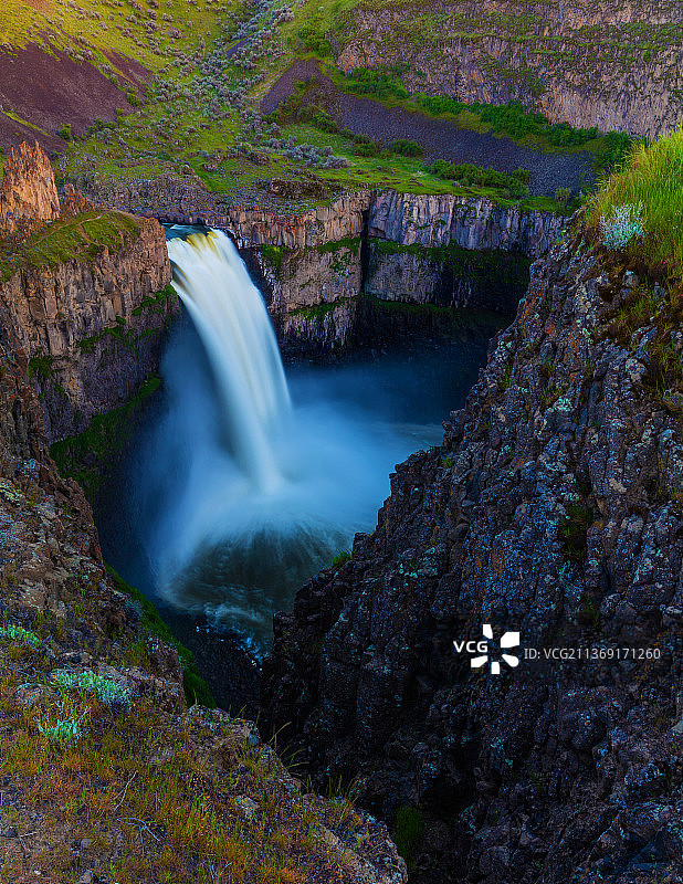 帕卢斯瀑布垂直泉，瀑布景观，帕卢斯瀑布州立公园，美国，美国图片素材