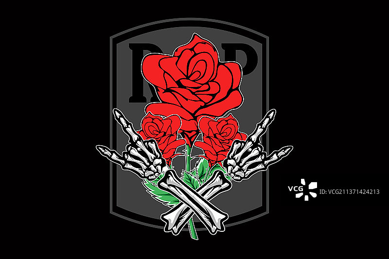 死亡金属红玫瑰设计图片素材