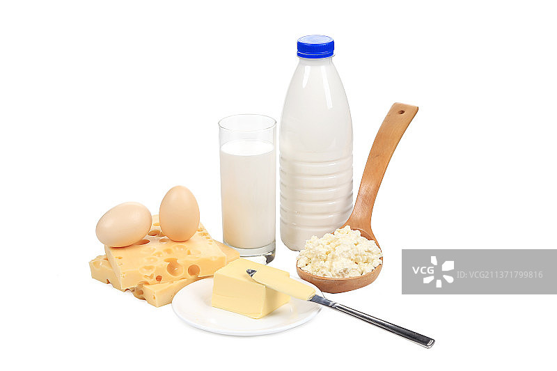 健康的乳制品，白色背景的早餐特写，摩尔多瓦图片素材