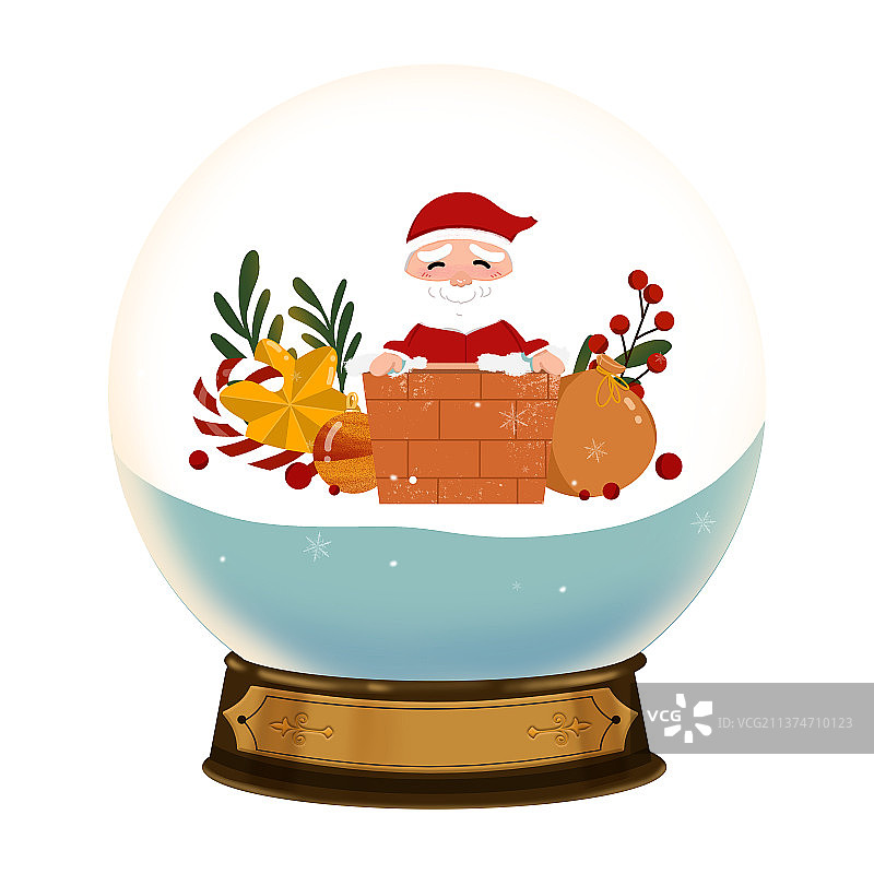 圣诞老人卡通圣诞节圣诞分水晶球图片素材